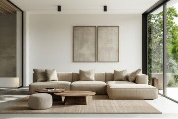 Fototapeta premium Modern creative minimal living room interior