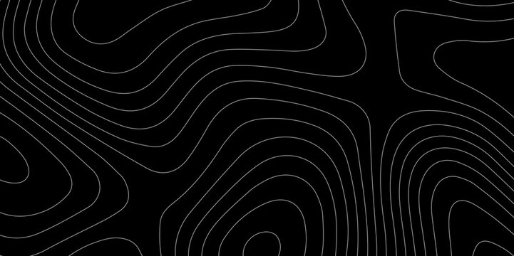 Abstract light pattern Vector illustration. Topographic map background concept. Vibrant neon lights pulsating patterns. Colorful topography contour lines isolated on black background.	