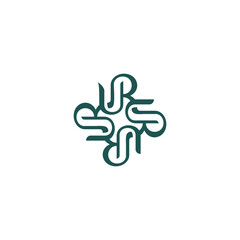 R abstract vector, luxury logo, fashion and organic brand simple