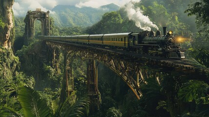 Fototapeta premium Train on the bridge