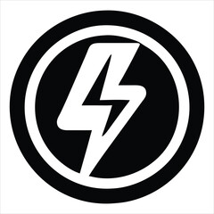 lightning vector art illustration icon logo