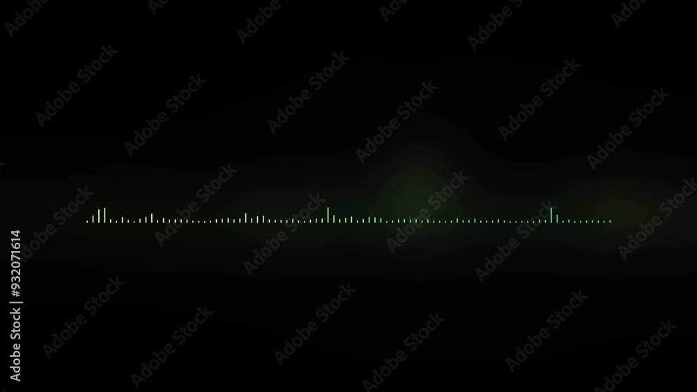 Poster sound wave isolated on black background. line digital sound wave equalizer. audio technology circle 