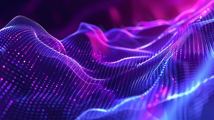 Abstract Purple and Blue Glowing Wave