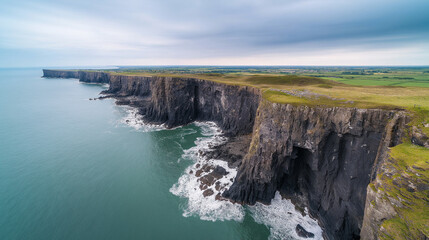 Obraz premium dramatic coastal cliffs with crashing waves