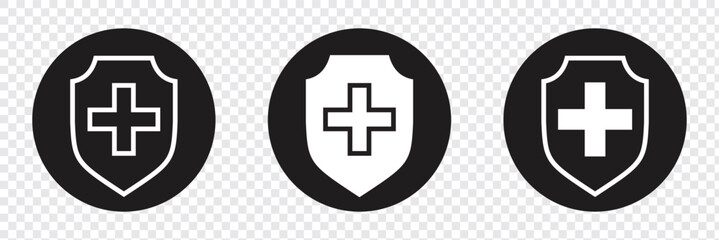 shield with white cross isolated on transparent background