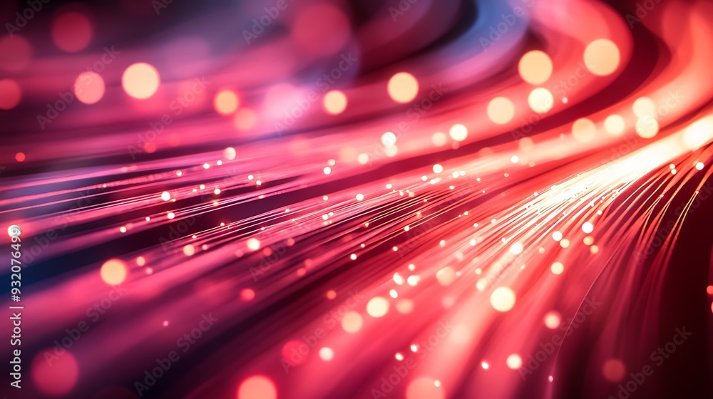Aufkleber illuminated neon network abstract background with light rays