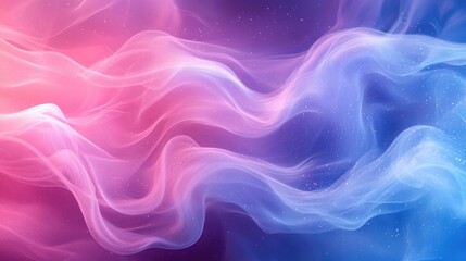 Fototapeta premium Flowing Pink and Blue Silk-Like Fabric in Motion.