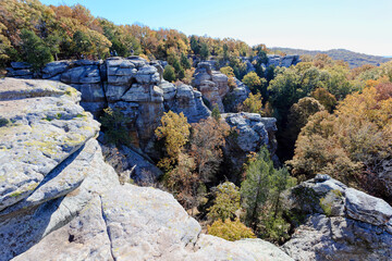 Garden of the gods recreation area in Shawnee National Forest, Illinois, USA during autumn
