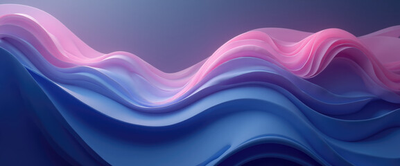 Obraz premium Abstract 3D Waves Abstract Pink And Blue Background. Creative Concept Art Design For Modern Poster, Presentation, Wallpaper, Digital Design.