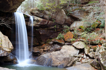 A waterfall in Cumberland State Resort Park in Kentucky, USA