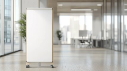 interior with office, Modern Office with Roll-up Standee Banner