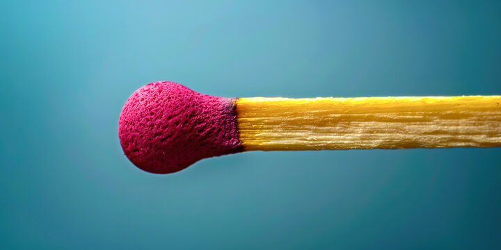 Unlit match close-up with red sulfur