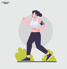 A lady take exercise icon related to analysis, infographic, analytics. Editable stroke. Vector illustration. 