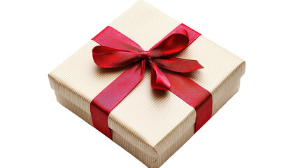 Obraz premium Gift box with red ribbon on white background,png