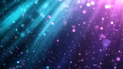 Obraz premium Vibrant Electric Cyan Light Arcs in Dark Cosmos - Abstract 3D Render with Dreamlike Blur Effect