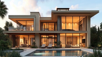 Fototapeta premium Real estate brochure featuring luxurious properties, with high-quality photos and a sophisticated design