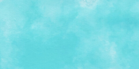Obraz premium Natural shiny and soft light watercolor blurry cloudy blue sky wallpaper texture. Colorful beautiful sky blue color light grunge, wall background. 