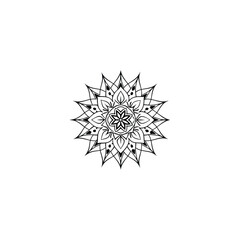 star flower mandala isolated on white background