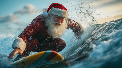 Santa surfing - Summer vacation