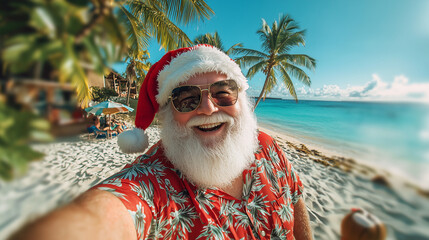 Santa Claus Summer Vacation Selfie