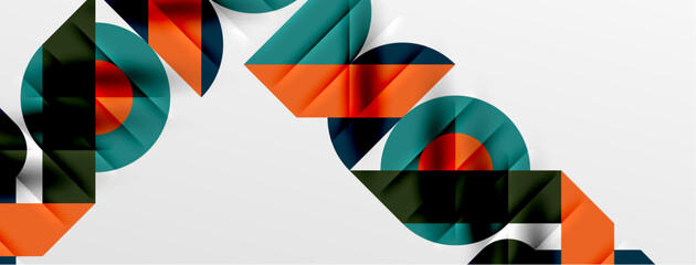 Round shapes, circles and lines minimal geometric background. Vector Illustration For Wallpaper, Banner, Background, Card, Book Illustration, landing page