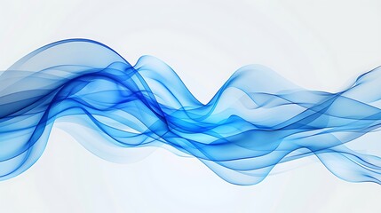 Fototapeta premium Abstract Blue Waves on White Background