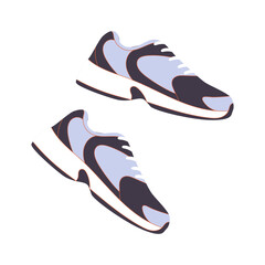 Modern sneakers pair. Stylish comfortable trainers, sportswear. Athletic shoes casual urban style footwear.