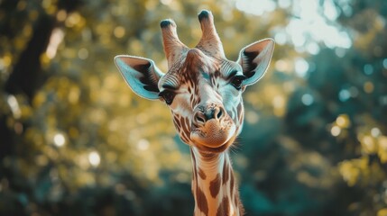 Obraz premium Close Up Portrait of a Giraffe