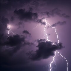 lightning in the night sky