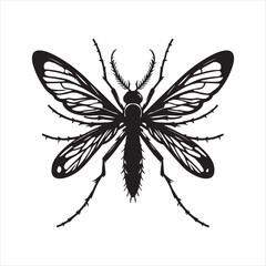 Mosquito silhouette vector art 