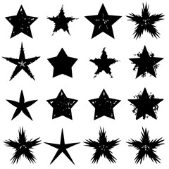 A collection of black stars placed on a white background canvas