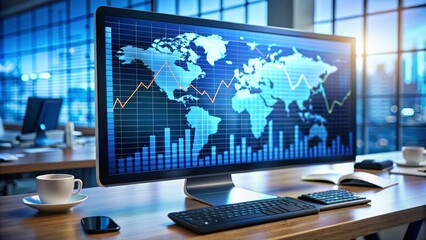 Global Market Analysis on Desktop Monitor, Business , Finance , Technology , Trading