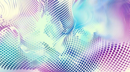 Obraz premium Abstract Pattern with Polka Dots and Wavy Lines