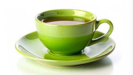 Fototapeta premium Green Tea Cup and Saucer, Tea Time, Greenware, Ceramic, Drinkware, tea, cup