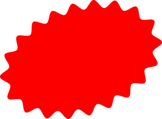 Starburst red sticker set - collection of special offer sale oval and round shaped sunburst labels and badges. Promo stickers with star edges. Vector.