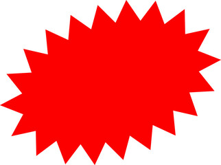 Starburst red sticker set - collection of special offer sale oval and round shaped sunburst labels and badges. Promo stickers with star edges. Vector.