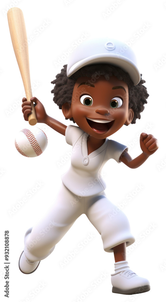 Sticker PNG Baseball athlete cartoon sports.