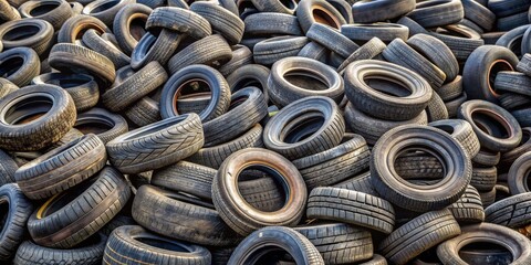 Pile of Old Tires Close Up, tires, rubber, recycling, waste