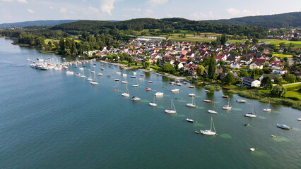 Top view at the Iznang Bodensee area