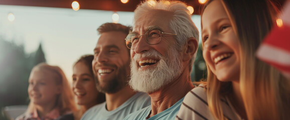 Lifestyle portrait of patriotic family happy and celebrating democracy