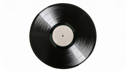 Fototapeta premium Black Vinyl Record with White Label