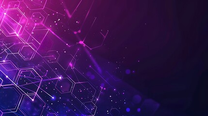 Abstract Digital Network with Hexagon Pattern