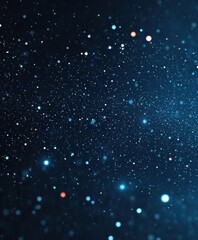 Colorful starry background with glowing particles in a dark space