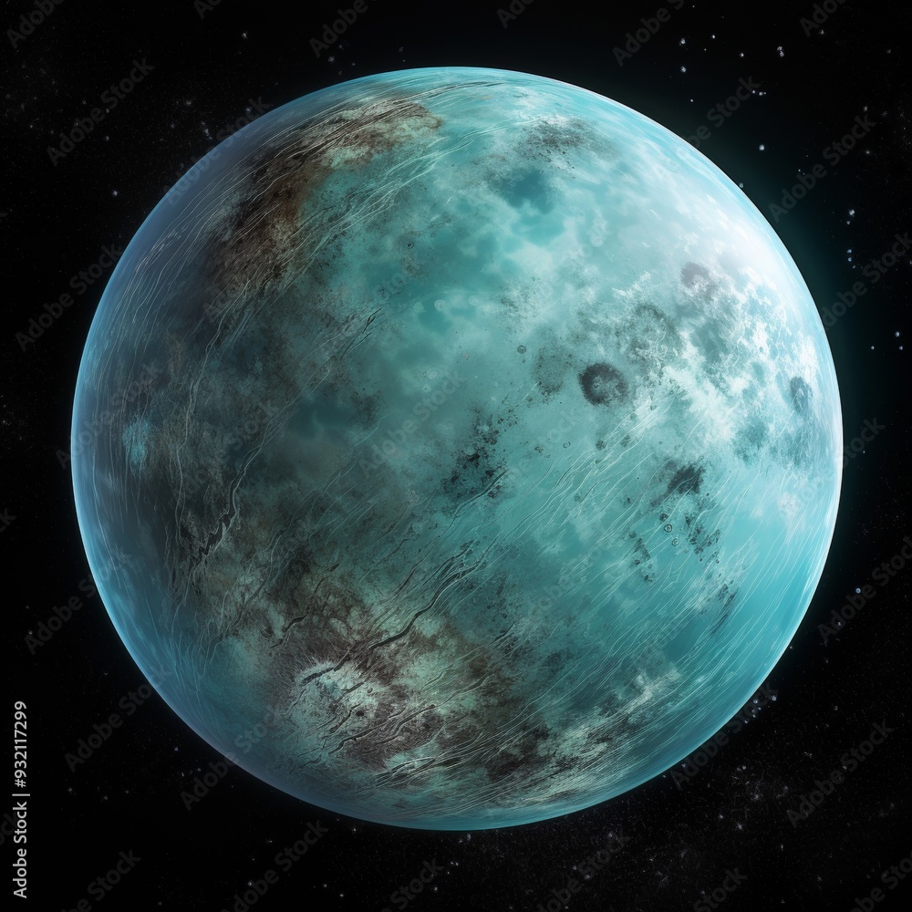 Sticker a stunning view of a distant planet in the vastness of space