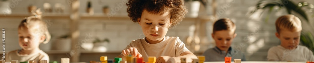 Aufkleber multicultural children building robotic models in creative classroom setting future of educational i