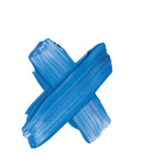 cruz con pincelada azul