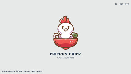 Cute Chick In Cracked Egg Cartoon Vector Icon Illustration. Animal Nature Icon Concept Isolated Premium Vector. Flat Cartoon Style