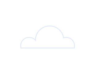 Light blue cloud icon in a minimalistic design, representing cloud storage, computing, and digital services. The clean lines highlight the importance of modern technology and data management.