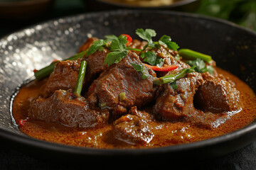 Authentic Beef Rendang with Aromatic Spices and Coconut Milk