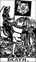 Death, an  individual major arcana tarot card 